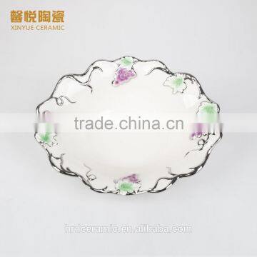 Stock Fashion Golden Ceramic Plate/ceramic Diet Plate on Sale photo-2