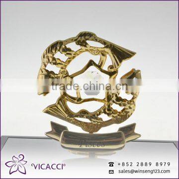 Cheap Pisces Zodiac Sign With SWAROVSKI Crystal Metal Home Decoration photo-6
