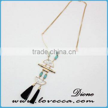 Girls Fashion New Long Natrual Crystal Gemstone Necklace photo-2