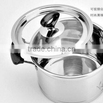 Popular Fasion Stainless Steel Glass Lid Fry Pan photo-2