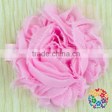 2015 Wholesale Beautiful Red Artificial Chiffon Fabric Flowers For Headbands Hair Accessories photo-5