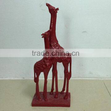 Polyresin giraffe sculpture statue