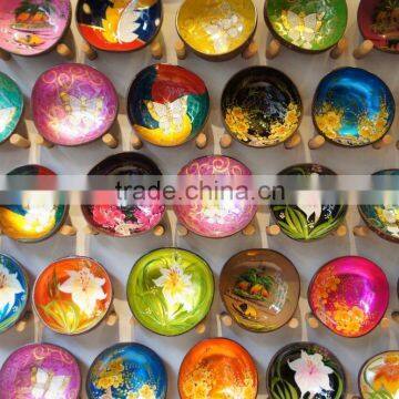 Heart Shape Lacquer Coconut Bowl / High Quality Lacquerware From Vietnam Leading Manufacturer