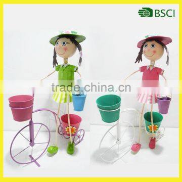 wholesale metal yard art bicycle plant stands