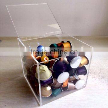 Acrylic Coffee Capsule Display Dispenser With Lid