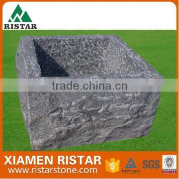 Factory sale gray garden granite stone flower pot