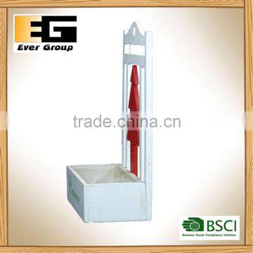 Wood Hanging Flower Basket With Silk Screen for Garden Planter photo-4