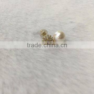 Cheap 14k Gold 8.5-9 mm White Akoya Pearl Earrings photo-6