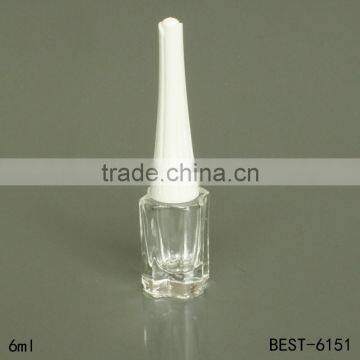 6ml flower shape glass empty nail polish bottles with brush cap wholesale