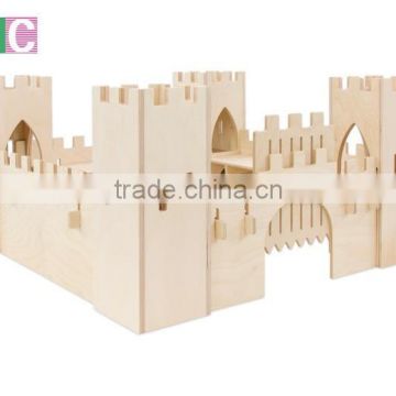 2017 new design unfinished wooden castle