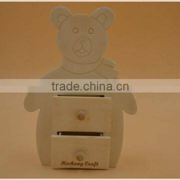 2015 Newest Style Bear Shape Wooden Storage Case|home Decor|office Desk