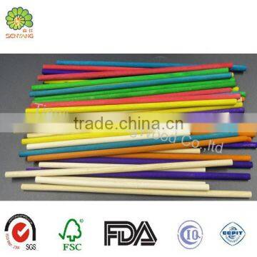 wholesale round long wooden customized colored lollipop stick