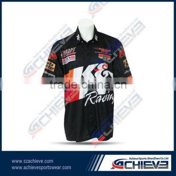 Custom Sublimated Racing Crew Shirts With Full Sublimation Printing