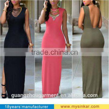 2015 New designs dress fashion backless elegant evening sexy western dress for woman