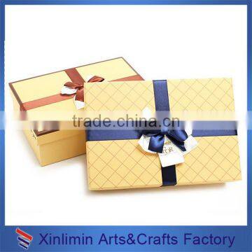 Customized empty chocolate boxes with ribbon