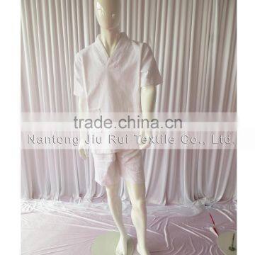 95% Cotton 4 Solid Colors Man and Women Short Sleeve Pyjamas Soft Sweat Steaming Clothes Spring and Summer Waffle Sleepwear photo-5