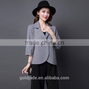 Fashion Ladies Short Coat Design Winter Woolen Knitted Coat photo-5