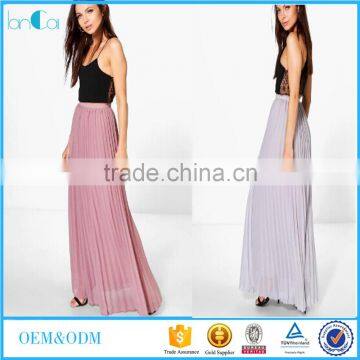 2017 New Summer Chiffon Pleated Maxi Skirt