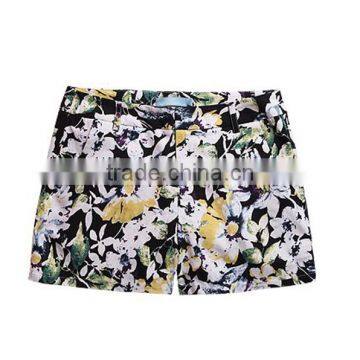 High Quality Ladies Casual Pants Fashion Best Price Fit Short Floral Printed Cotton Pants photo-3