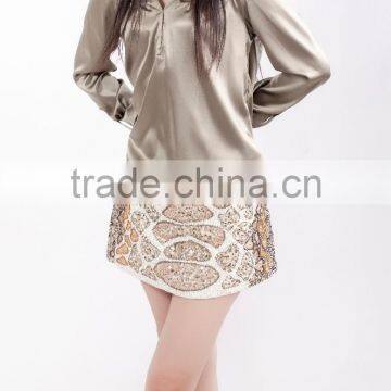 Newest silk casual blouse 2015