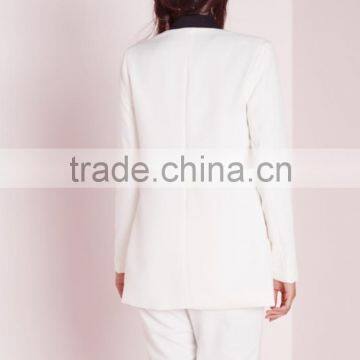 Korean Style Women Monochrome Lapel Tailored Blazer photo-5