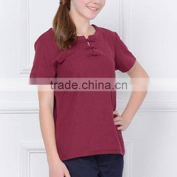 British Academy Style 2017 New Light Chinese Style School Boys and Girls Red Short Sleeved T-shirt Custom photo-4