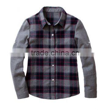 Bospoke Autumn Middle School Uniform Plaid Flannel Shirt