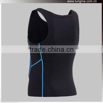Polyester Summer Running Compression Tank Top, Tatto Compression Garments, Elastic Sleeveless Rash Guards photo-2