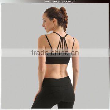 Women Gym Fitness Activewear Seamless Fit-Fit Spandex Strappy Racerback Sports Bra Yoga photo-3