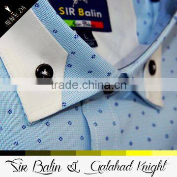 China Factory Direct Supply Latest Men Collar Designs Different Types Shirts With Blue Corner photo-2