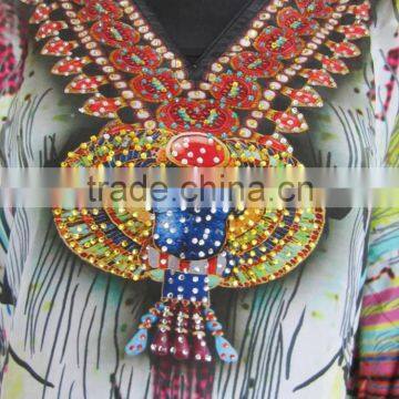 Multicolor CAFTAN Digital Print Crepe Silk LONG Kaftan Tunic Poncho photo-3