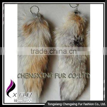 CX-R-05 Promotional Key Chain Natural Color Fancy Fox Fur Tail Key Ring photo-3