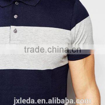 Factory Wholesale 100% Cotton Jersey Wide Stripe Men Polo Shirt Custom Your Own Logo photo-3