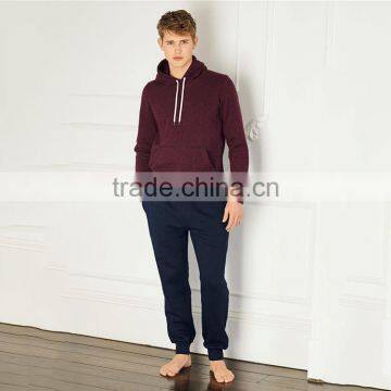 Mens plain slim fit overhead pullover hoodie