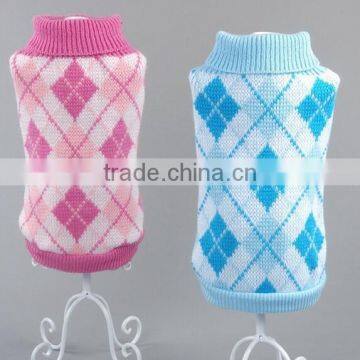 OEM custom classic high quality argyle intarsia knit XXXL dog sweater