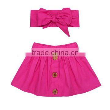 Latest Designer Cotton Skirt Kids Girl Short Dresses Matching Headband Sets photo-4