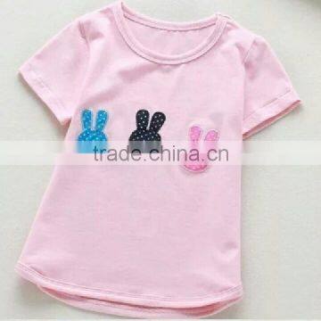 Colorful Baby T-shirt; Short Sleeved Baby clothes with embroidery