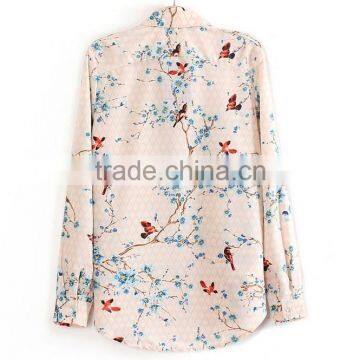 Fashion Ladies Blouse,bird Printing Woman Shirt/women Colthing Long Sleeve photo-6