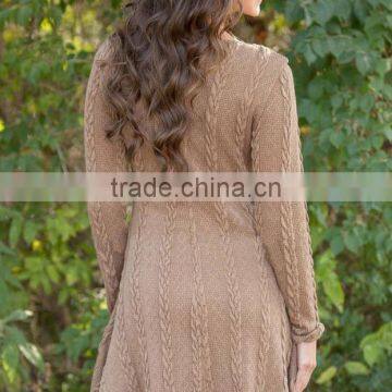 Walson Spring and Autumn New Four-color Fashion Knitted Sweater Round Neck Long-sleeved Dresses photo-3