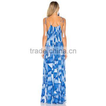 Custom Print Bohemian Dress Plus Size Flowing One Piece Maxi Dress photo-3