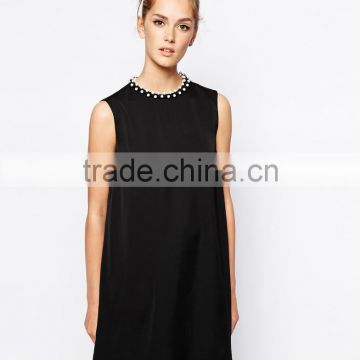 French Connection Dress with Encrusted Neckline