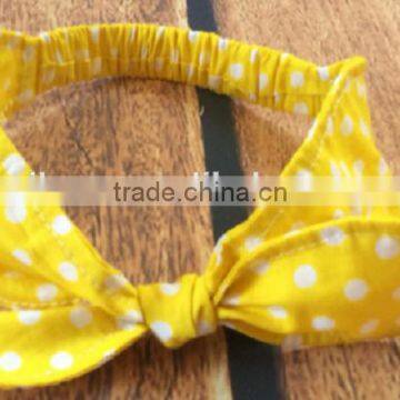 Latest Fancy Elastic Soft Stripe Cotton Bow Tie Custom Children Headband Rabbit Ears Bowknot Hair Tie Headband photo-2