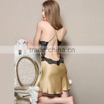 Factory Direct Sale Sexy Emulation Silk Condole Belt Nightgown Ms Summer Sexy Pajamas Household to Take photo-5