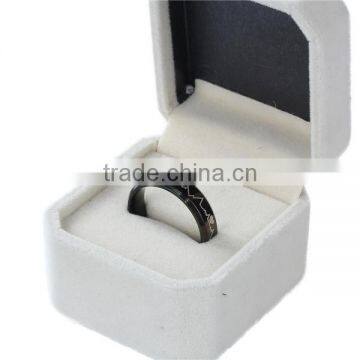 Titanium Steel Unadjustable Rings Black Heartbeat/ Electrocardiogram photo-2