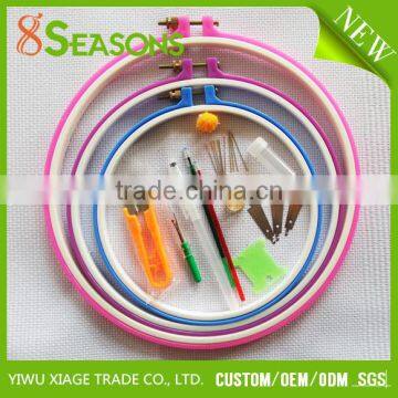 High Quality Embroidery Supplies Fuchsia Plastic Punch Embroidering Hoop