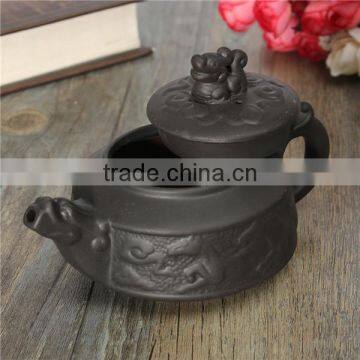 New Arrival Chinese Dragon Kung Fu Tea Sets Yixing Purple Clay Teapot Black Teacup 3 Pcs/Set Tea Service High Quality Tea Set photo-3