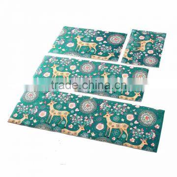 Comfortable Blue Deer Flowers Patterns Sofa Bedroom Carpet Environmental Protection Non-Slip Living Room Rug Home Use photo-3