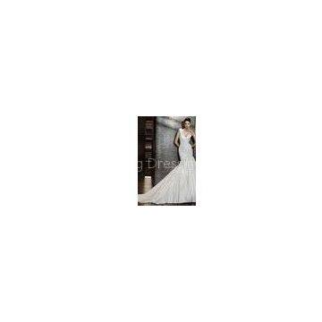 V Neck Fashion Mermaid Bridal Gown Ivory White Wedding Dress Silhouettes