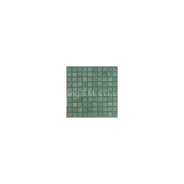 Pure Green Ceramic Mosaic Wall Tile, Ice Jade Look Glass Mosaic Tiles