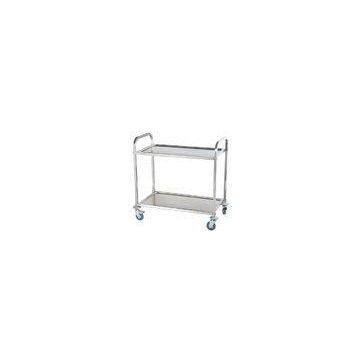 Durable 2 Tier Collapsible Stainless Steel Serving Cart High Load Capacity